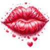 Diseño Labios Rojos Corazones Diseño Labios Rojos Corazones
