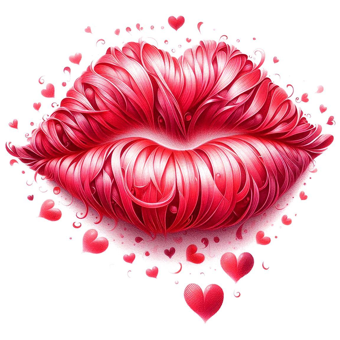Diseño Labios Rojos Corazones Diseño Labios Rojos Corazones