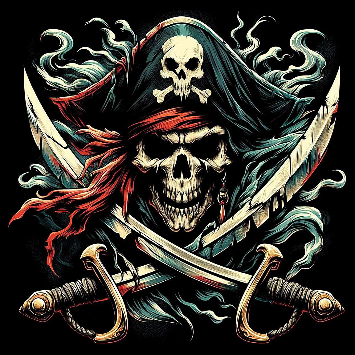 Diseño Calavera Bandera Pirata