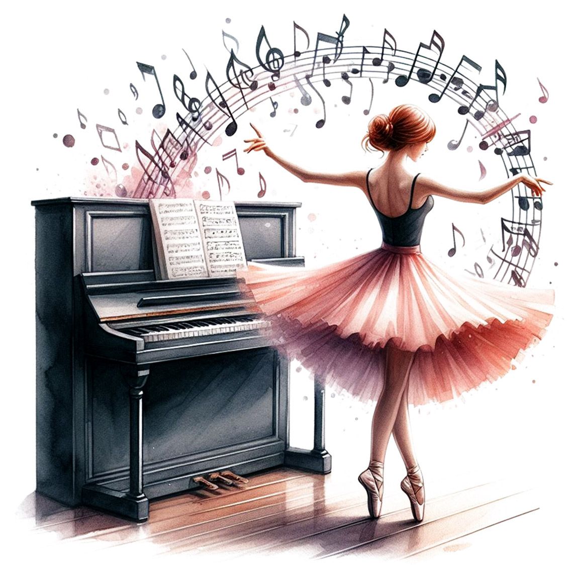 Diseño Bailarina y Piano