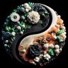 Diseño Símbolo Yin Yang Floral