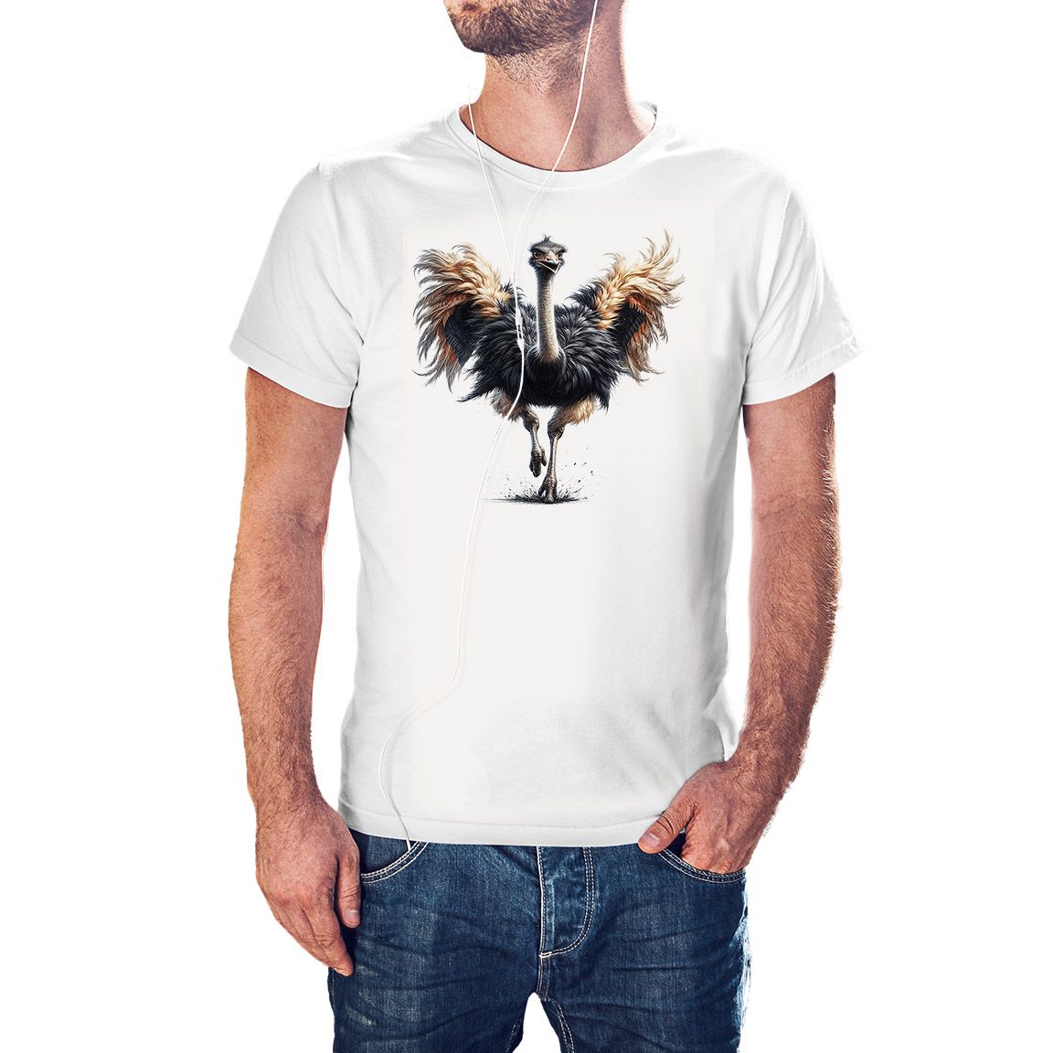 Camiseta Avestruz color blanco