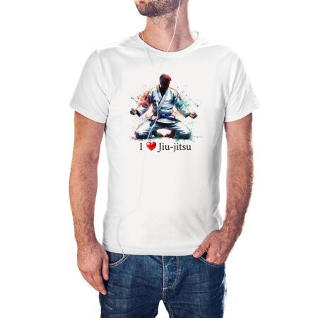 Camiseta I Love Jiu Jitsu color blanco