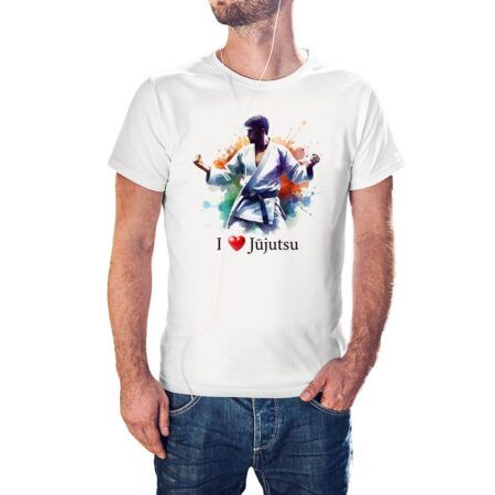 Camiseta I Love Jūjutsu color blanco