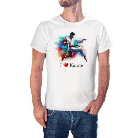 Camiseta I Love Karate color blanco