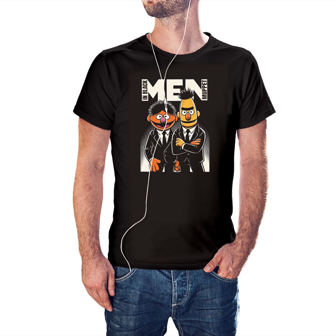 Camiseta Men In Black Muppet color negro