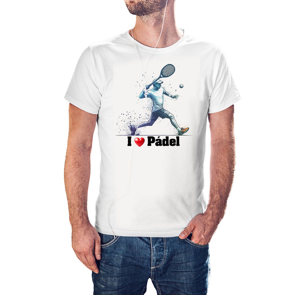 Camiseta I Love Pádel color blanco