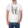 Camiseta Love Corazón Floral color blanco