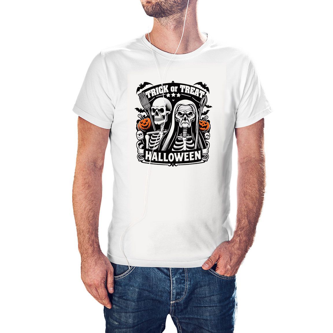 Camiseta Pareja de Esqueletos Halloween color negro Camiseta Pareja de Esqueletos Halloween color negro