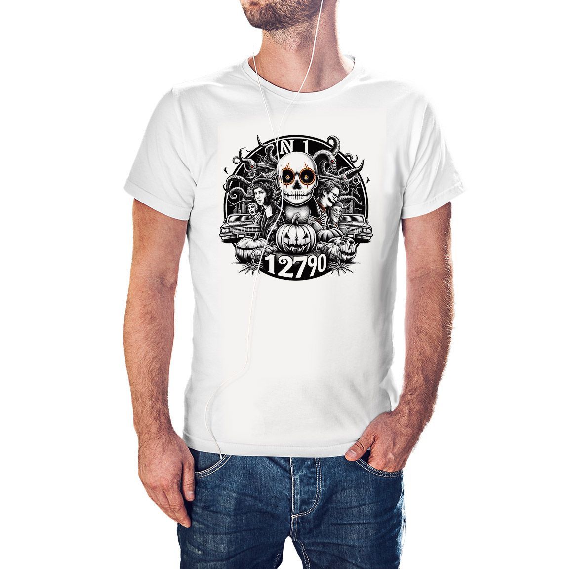 Camiseta Mundo Monstruo 12790 color blanco