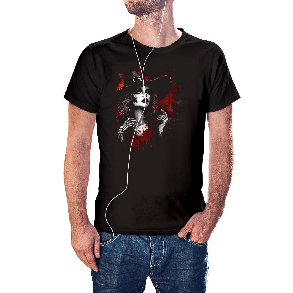 Camiseta Bruja Catrina color negro
