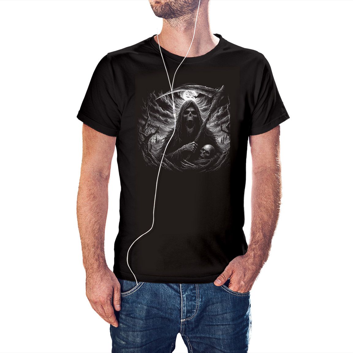 Camiseta Muerte con Calavera color negro Camiseta Muerte con Calavera color negro