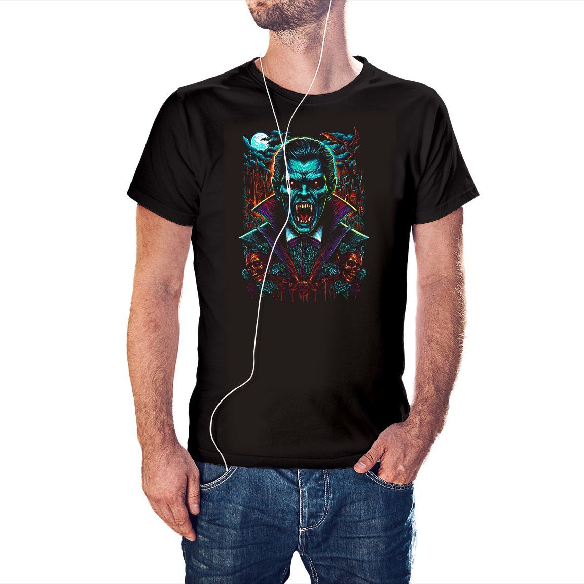 Camiseta Vampiro Sangriento color negro