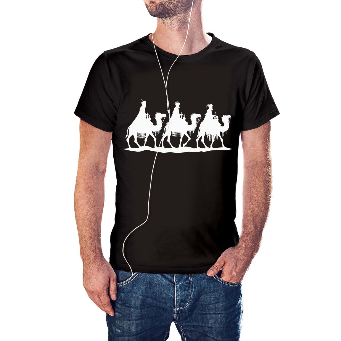 Camiseta Silueta Reyes Magos color negro Camiseta Silueta Reyes Magos color negro