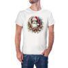 Camiseta Papa Noel Floral Acuarela color blanco