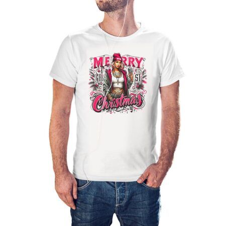 Camiseta Merry Christmas Rap color blanco