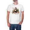 Camiseta Mona Lisa Merry Christmas color blanco