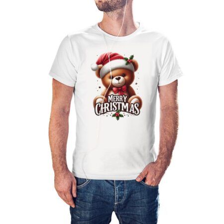 Camiseta Osito Merry Christmas color blanco