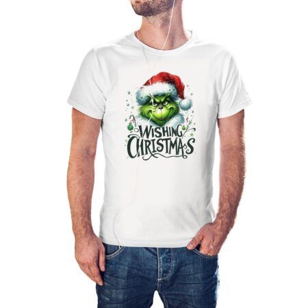 Camiseta Grinch Wishing Christmas color blanco