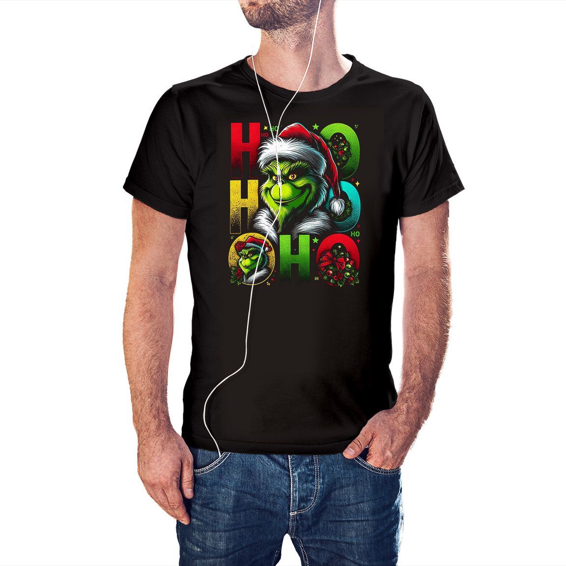 Camiseta The Grinch Ho Ho Ho color negro Camiseta The Grinch Ho Ho Ho color negro