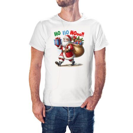 Camiseta Santa Regalos Ho Ho Ho color blanco
