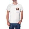Camiseta Cachorrito Beagle en Bolsillo color blanco