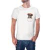 Camiseta Cachorrito Bóxer en Bolsillo color blanco
