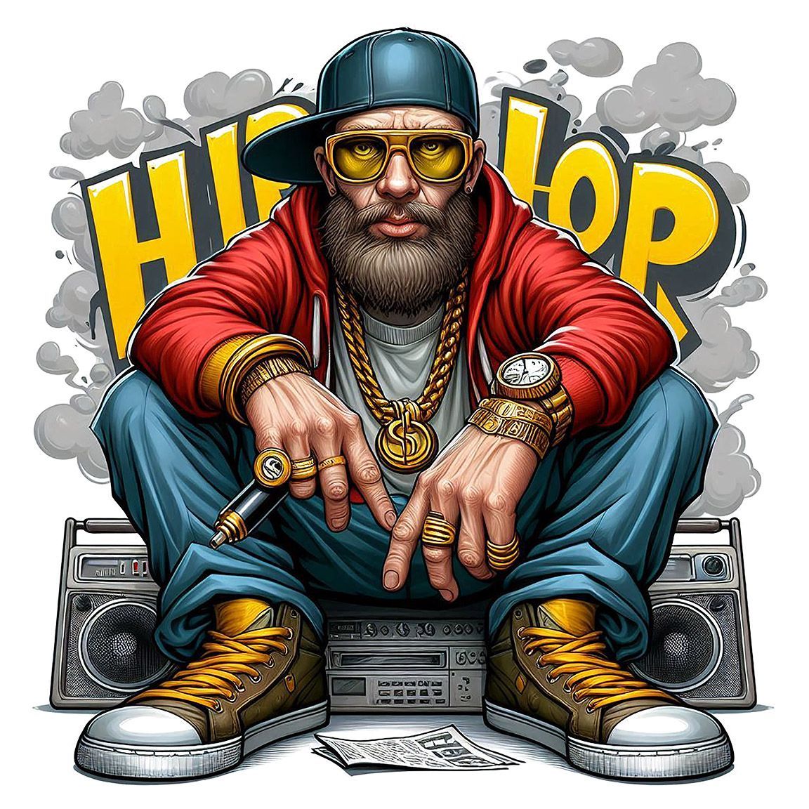 Diseño Caricatura Chico Hip Hop