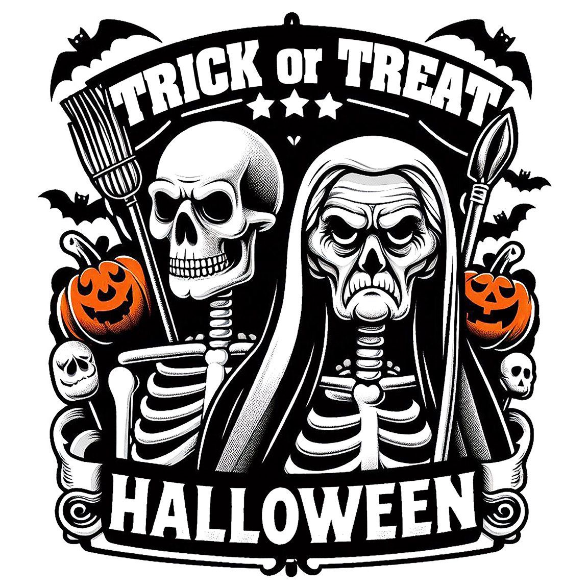 Diseño Pareja de Esqueletos Halloween Diseño Pareja de Esqueletos Halloween