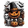 Diseño Calabaza con Gorro de Brujo