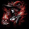Diseño Bruja de Rojo con Calabaza