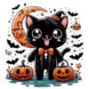 Diseño Gatito Negro Halloween