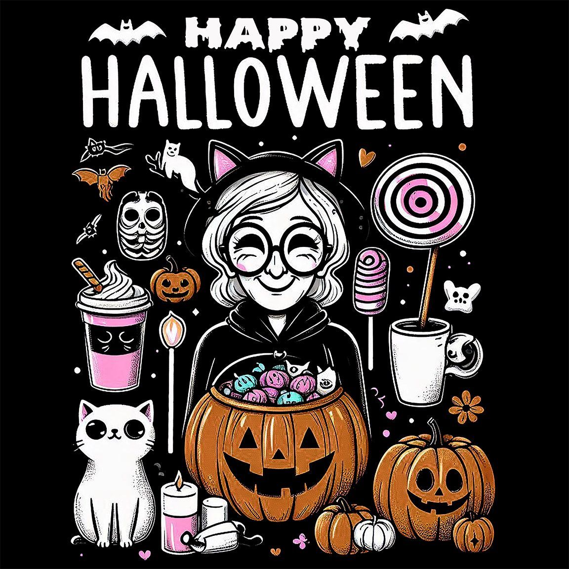 Diseño Abuelita Simpática de Halloween