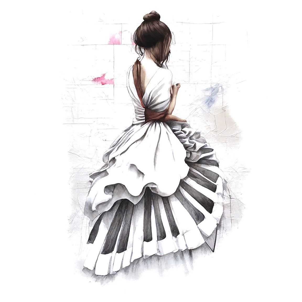 Diseño Chica con Falda Piano