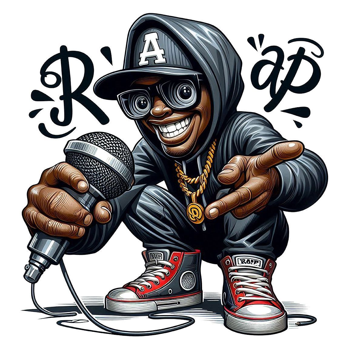 Diseño Caricatura Chico Rapero