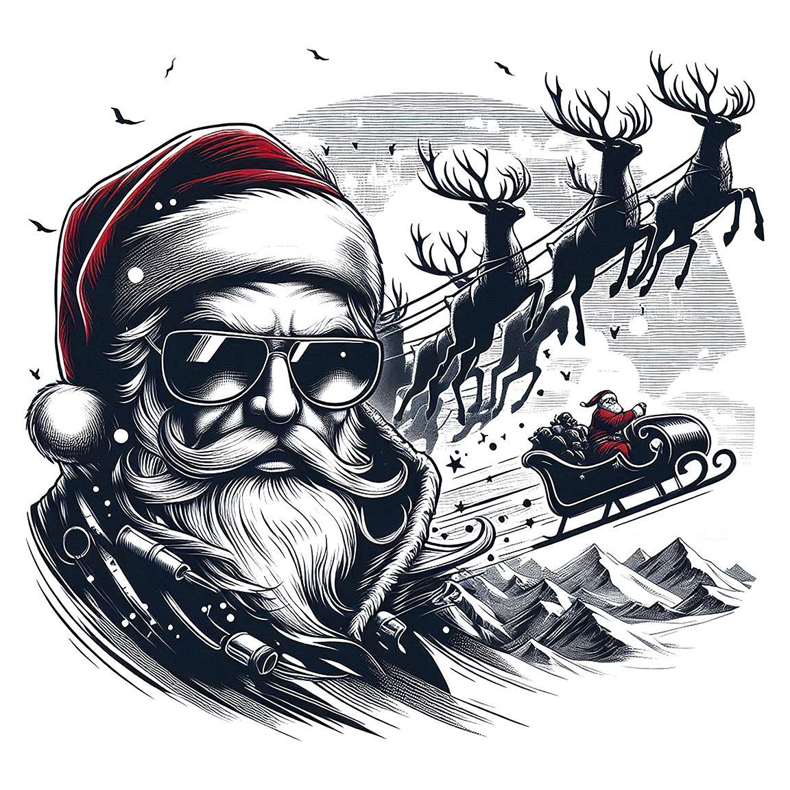 Diseño Papa Noel con Gafas de Sol