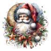 Diseño Papa Noel Floral Acuarela