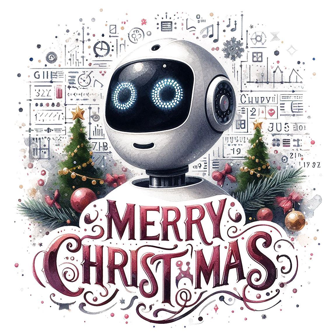 Diseño Robot Merry Christmas