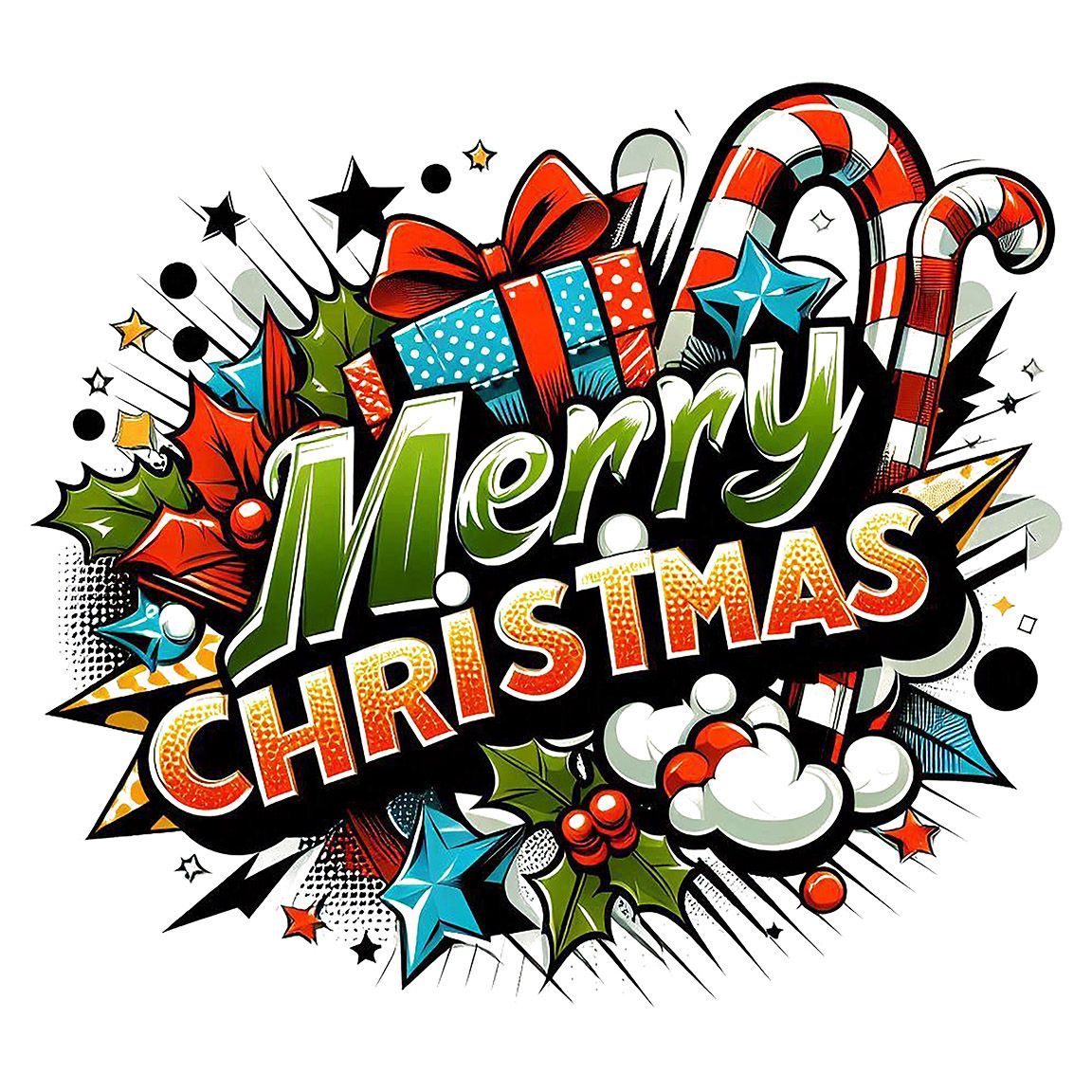 Diseño Merry Christmas Art Pop