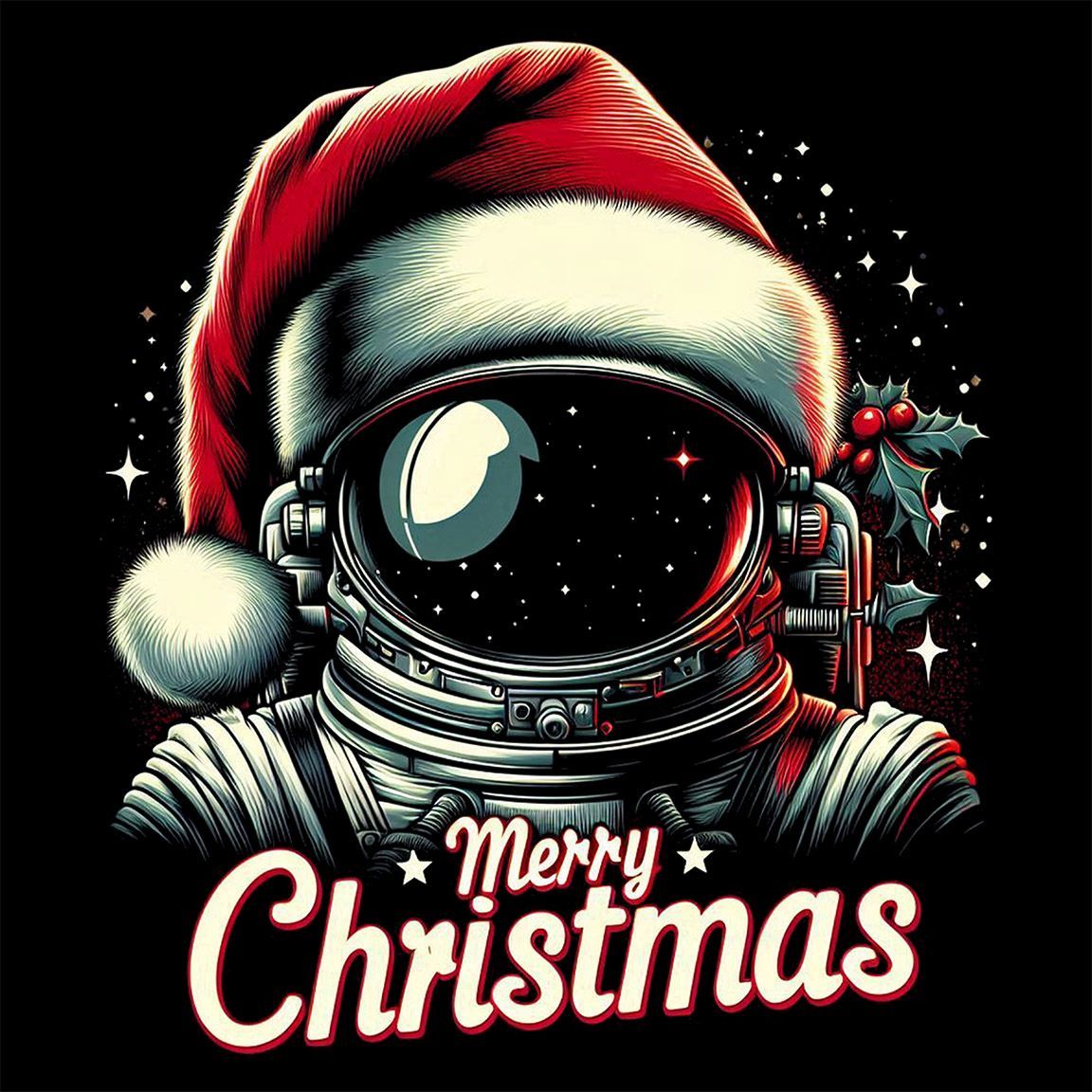 Diseño Astronauta Merry Christmas