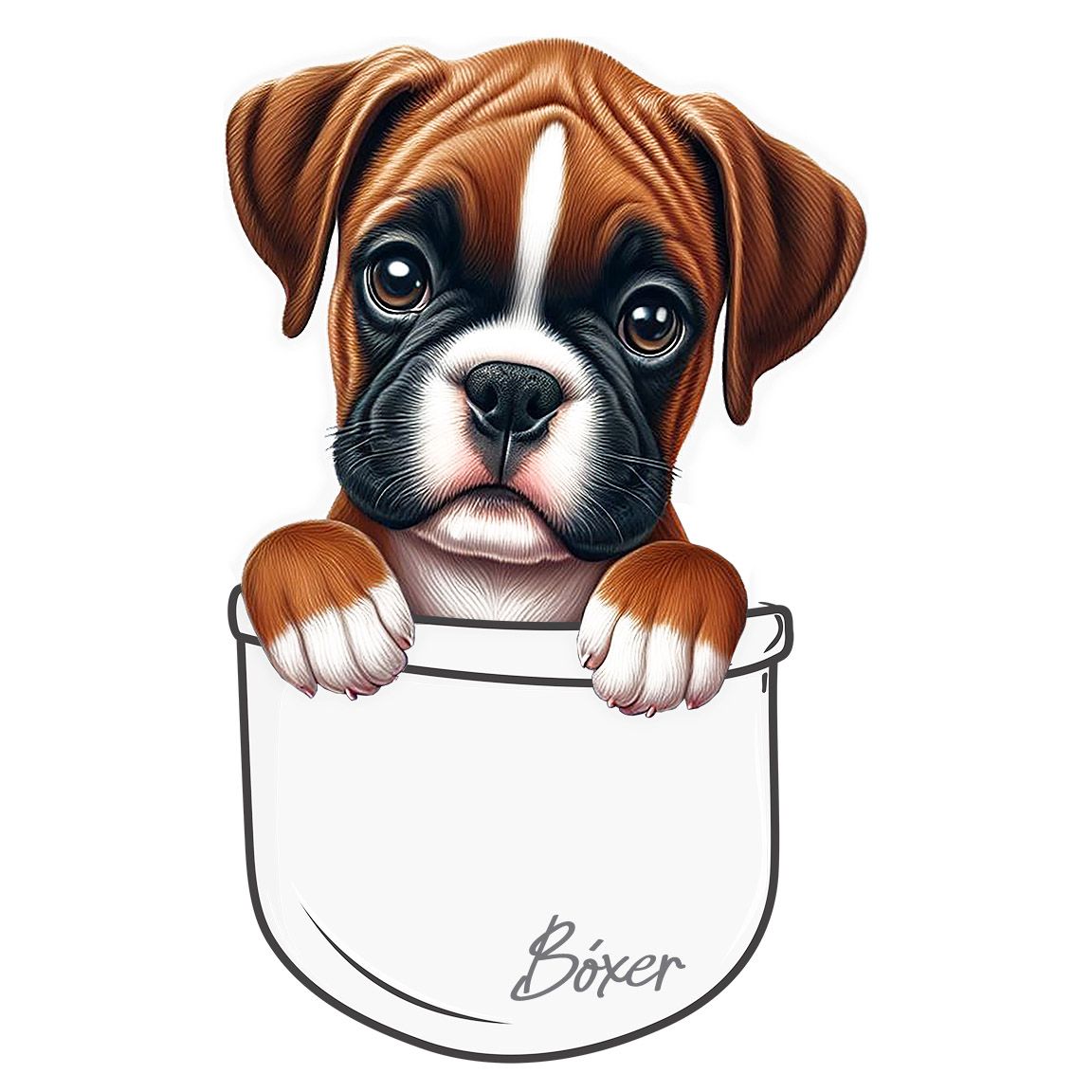 Diseño Cachorrito Bóxer en Bolsillo