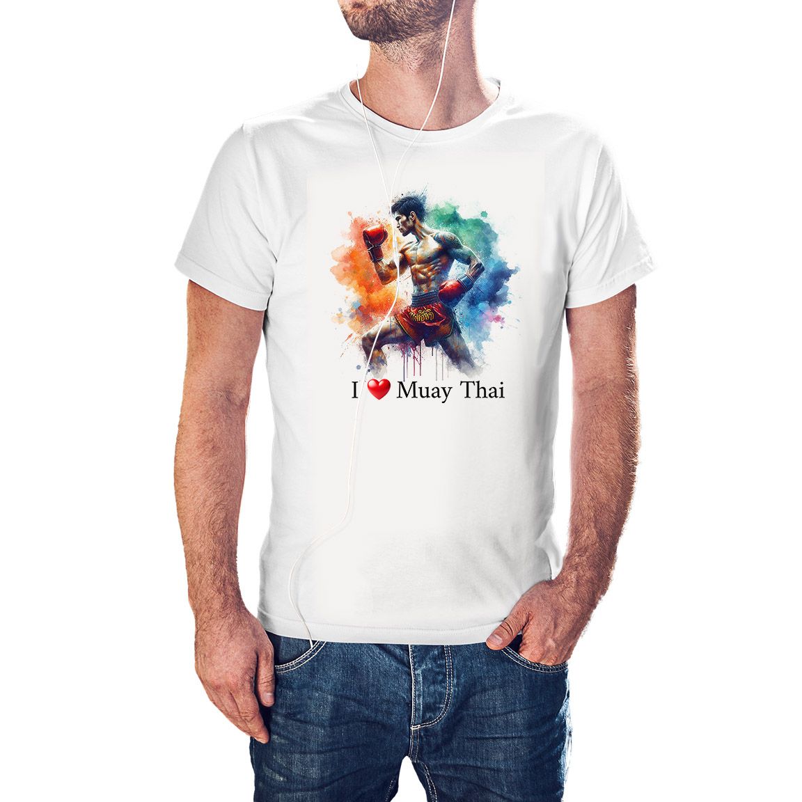 Camiseta I Love Muay Thai color blanco