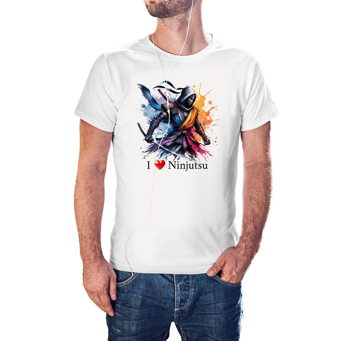 Camiseta I Love Ninjutsu color blanco