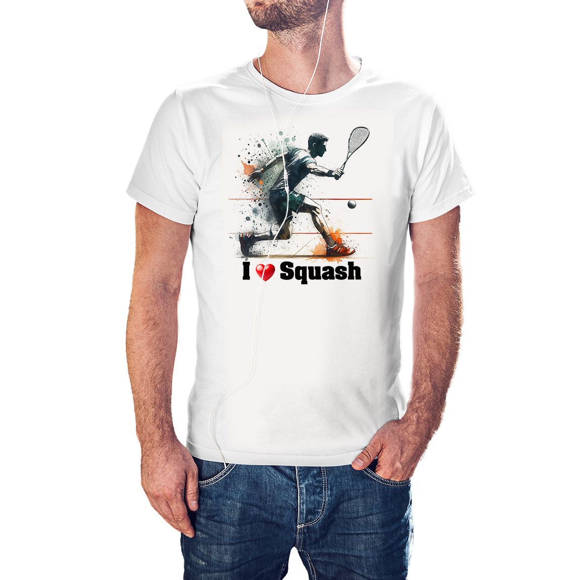 Camiseta I Love Squash color blanco Camiseta I Love Squash color blanco