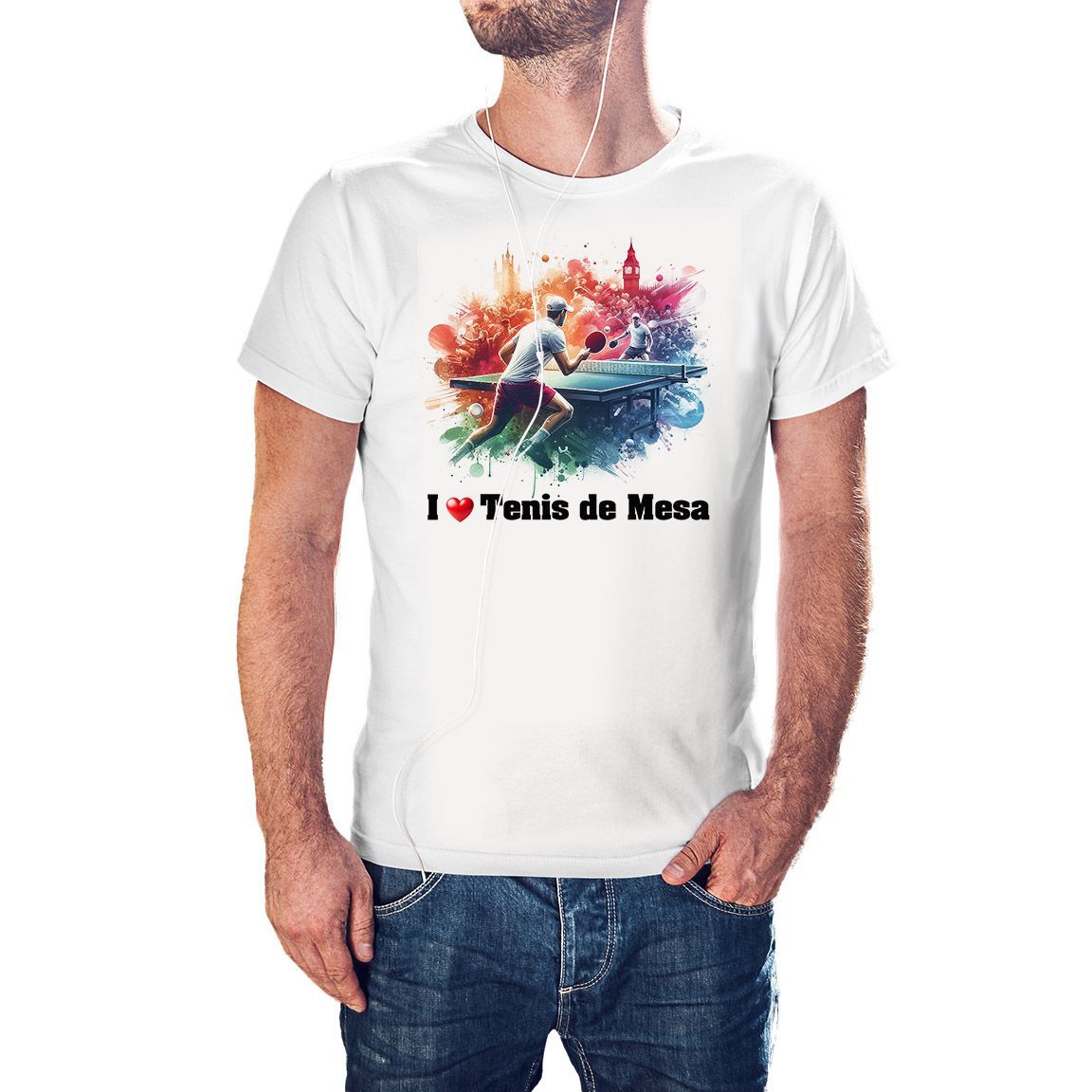Camiseta I Love Tenis de Mesa color blanco