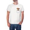 Camiseta Cachorrito Fox Terrier en Bolsillo color blanco