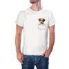 Camiseta Cachorrito Jack Russell Terrier en Bolsillo color blanco