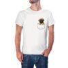 Camiseta Cachorrito Mastín en Bolsillo color blanco