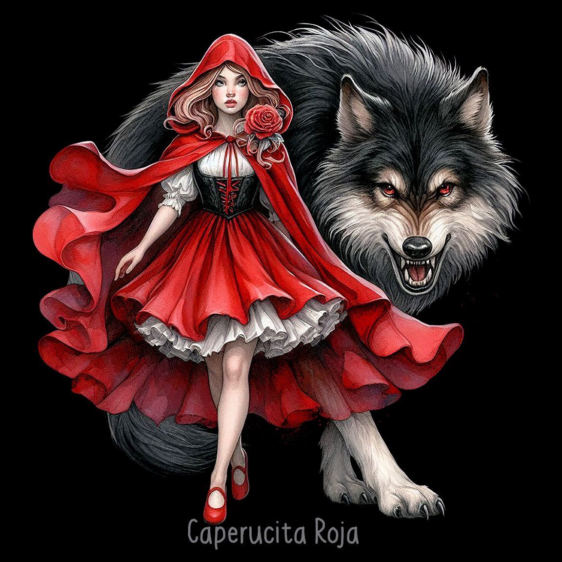 Diseño Caperucita Roja y el Lobo Feroz