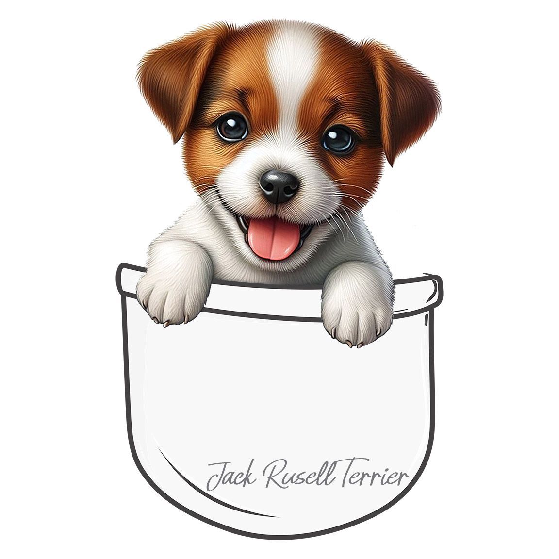 Diseño Cachorrito Jack Russell Terrier en Bolsillo